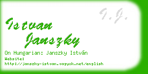 istvan janszky business card